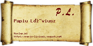 Papiu Líviusz névjegykártya